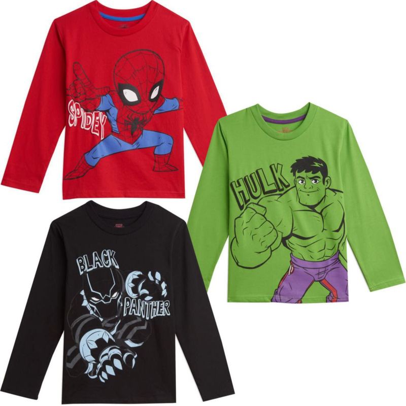 Pack de 3 camisetas Marvel 5T multicolores de los Vengadores