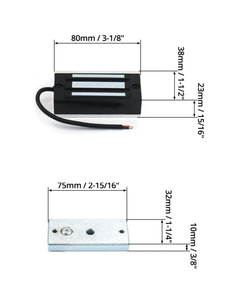 Cerradura electromagnética QWORK 60 kg (2 unidades) DC12V NC