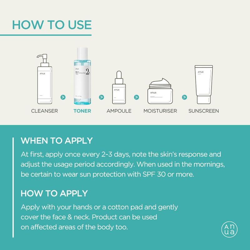 Tónico ANUA BHA 2% Exfoliante suave con ácido salicílico 150 ml