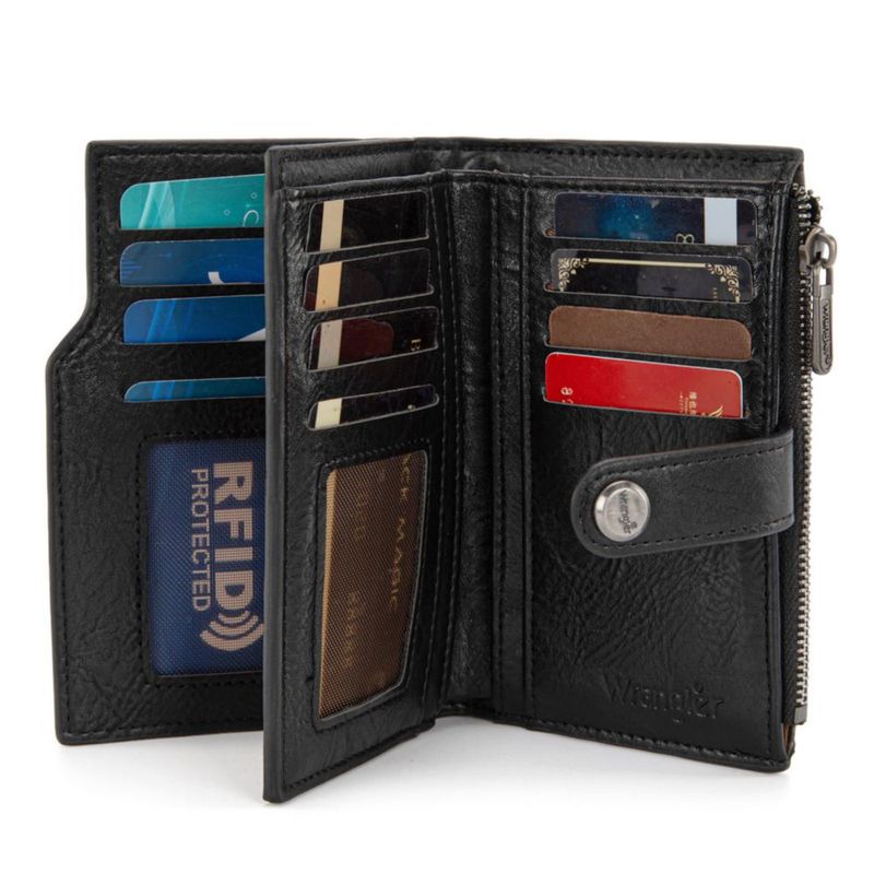 Billetera Wrangler Daisy 15 cm x 10 cm x 3 cm Negra