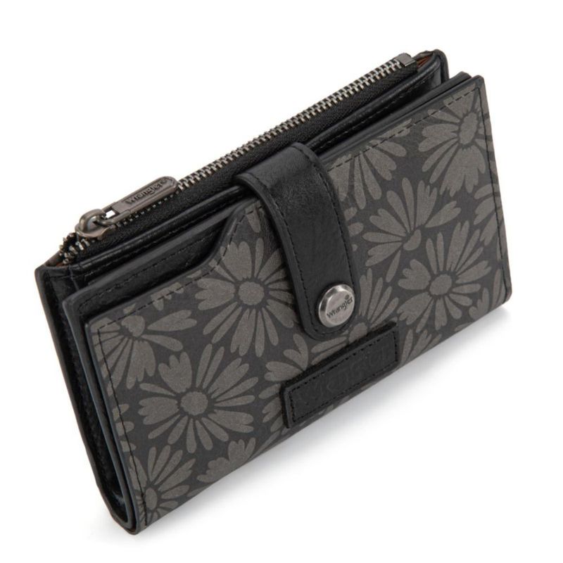 Billetera Wrangler Daisy 15 cm x 10 cm x 3 cm Negra