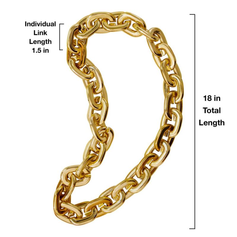 Collar Rubies de cadena de plástico dorado para adultos y disfraces
