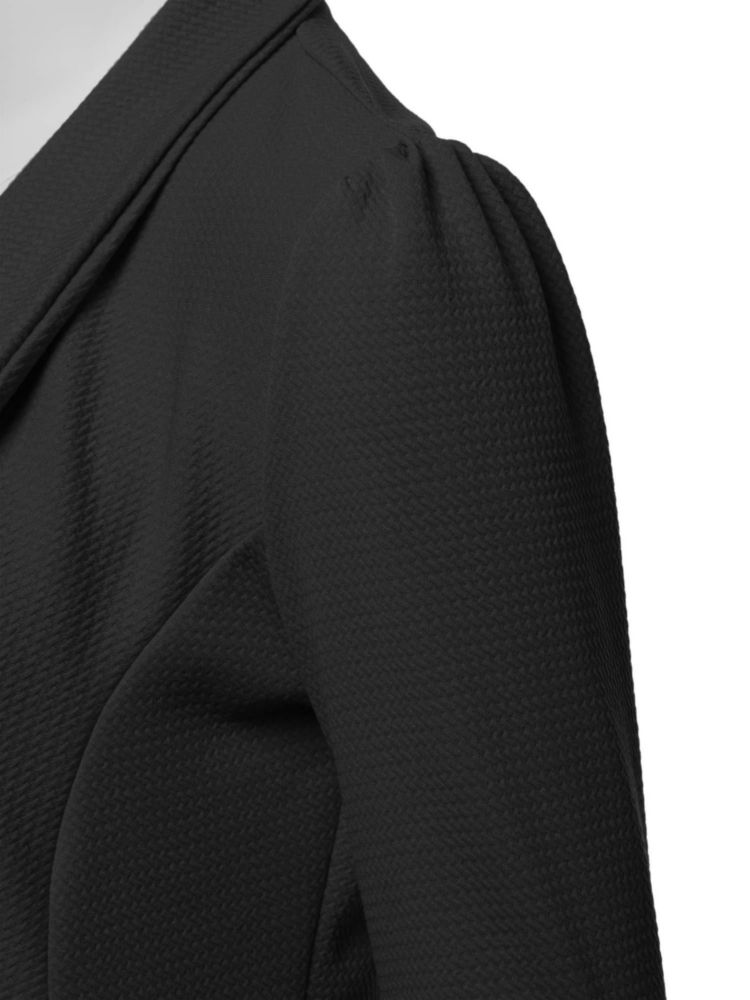 Blazer SSOULM para mujer tela elástica solapa con muesca negro 1XL