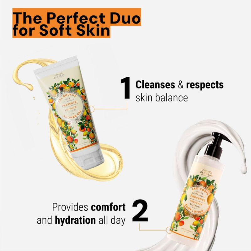 Gel de ducha y loción corporal Panier des Sens 200 ml + 240 ml