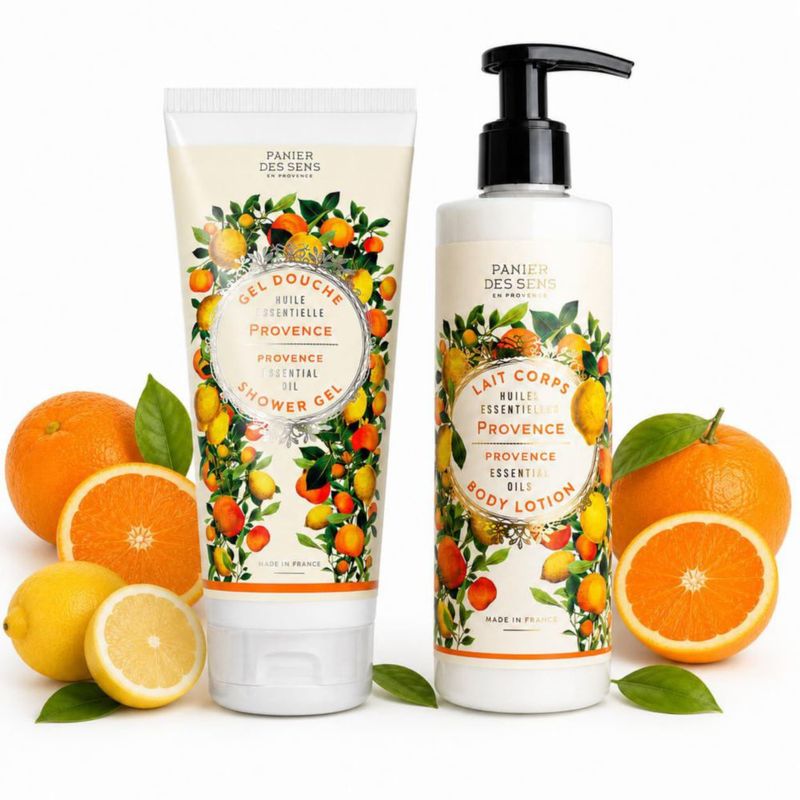 Gel de ducha y loción corporal Panier des Sens 200 ml + 240 ml