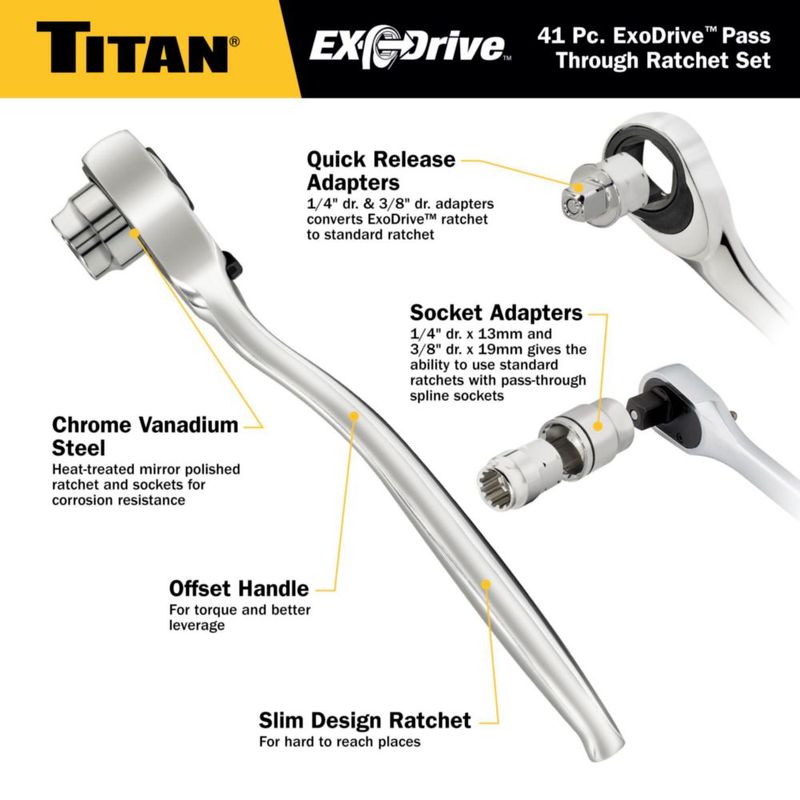 Juego de Carraca y Vasos Titan 41 Piezas ExoDrive Pass‑Through
