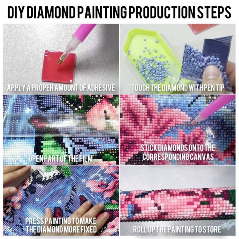 Kits de Arte con Diamantes 12 unidades 5D gran formato taladro redondo – Luna