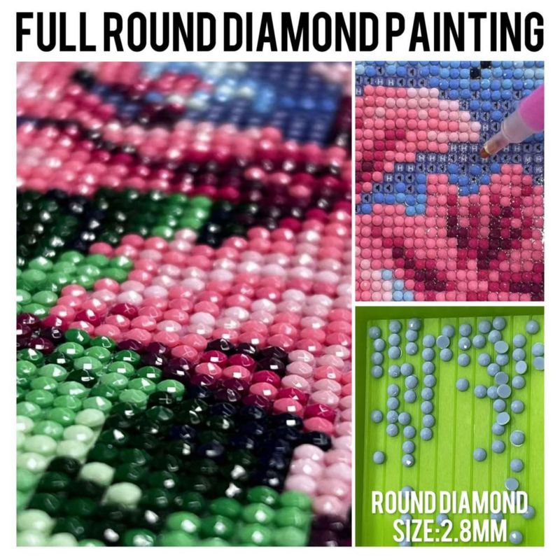 Kits de Arte con Diamantes 12 unidades 5D gran formato taladro redondo – Luna
