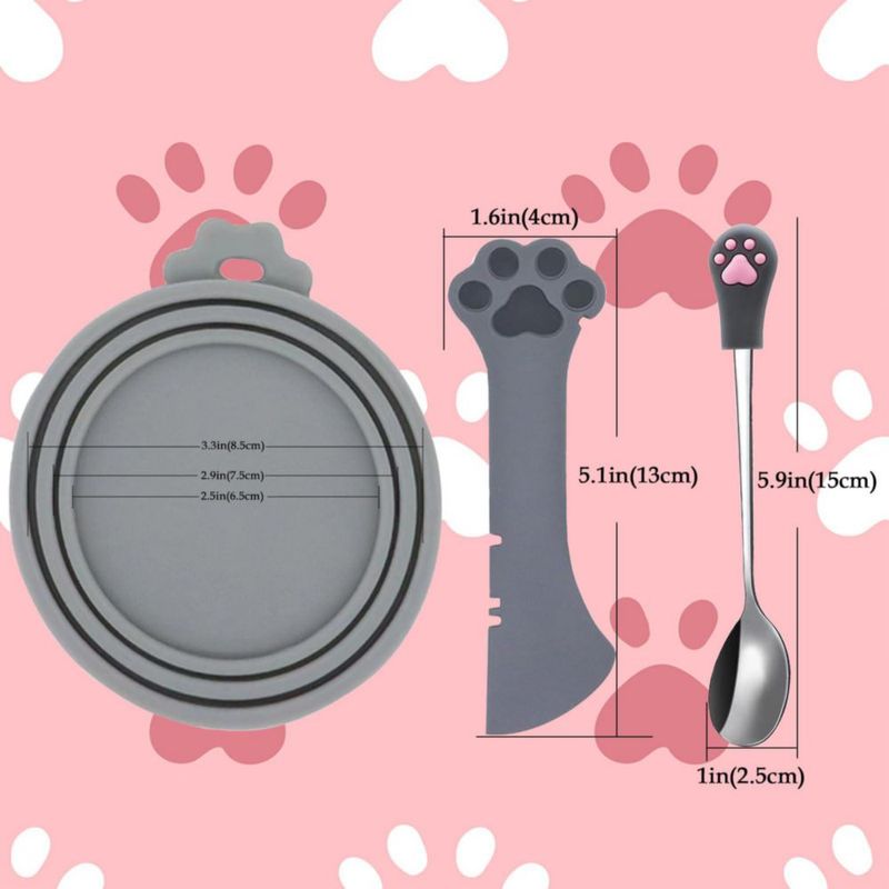 Cucharas para alimentos SJANE 4 uds gris de silicona y acero
