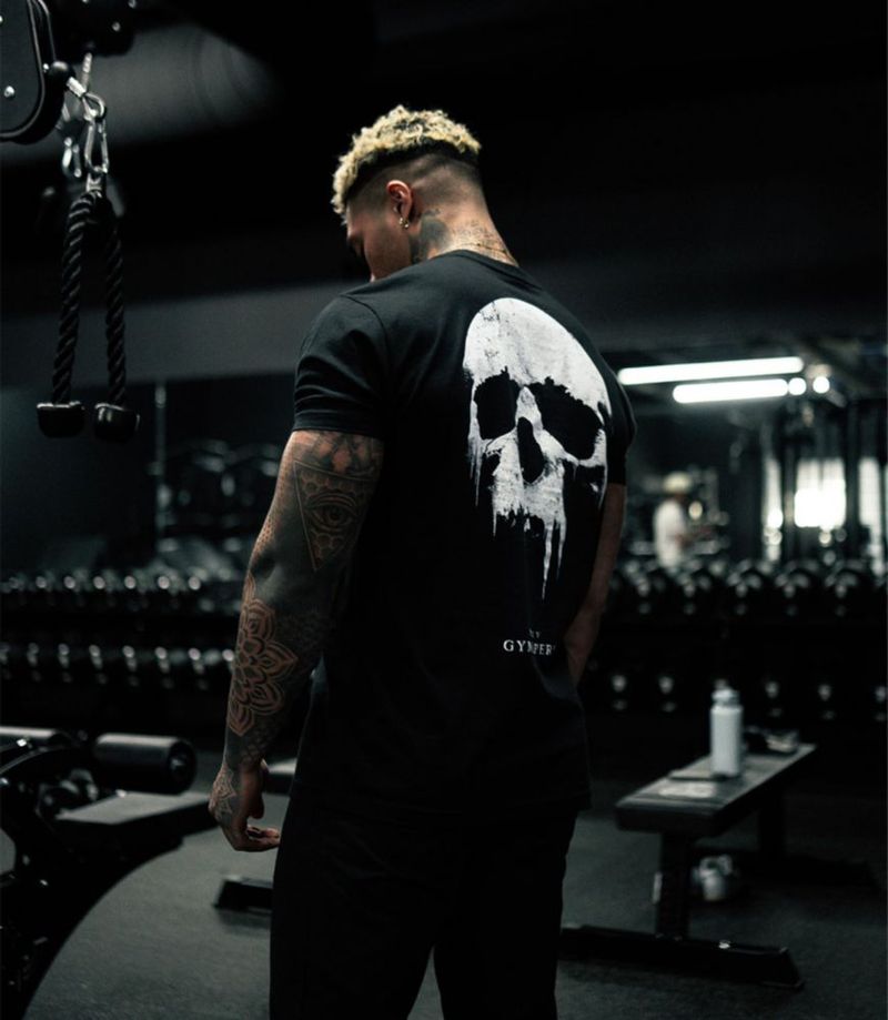 Camiseta Gymreapers Calavera de Manga Corta Dry Fit