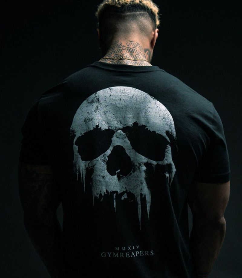 Camiseta Gymreapers Calavera de Manga Corta Dry Fit