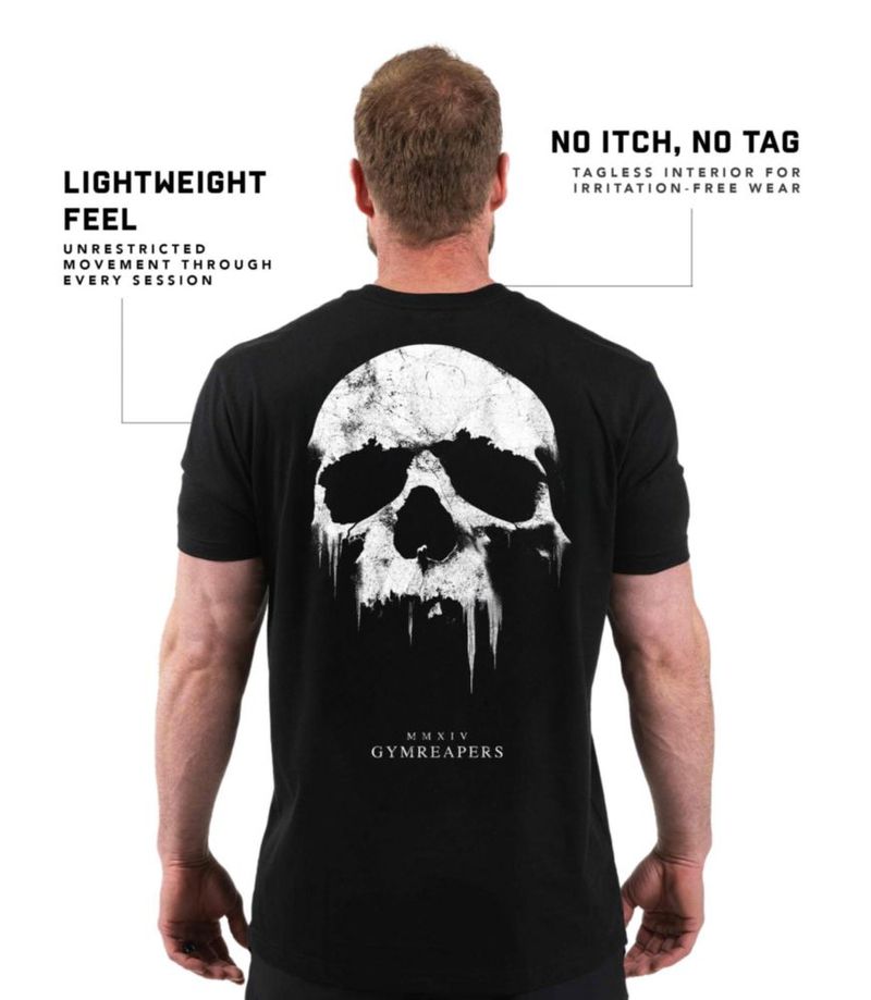 Camiseta Gymreapers Calavera de Manga Corta Dry Fit