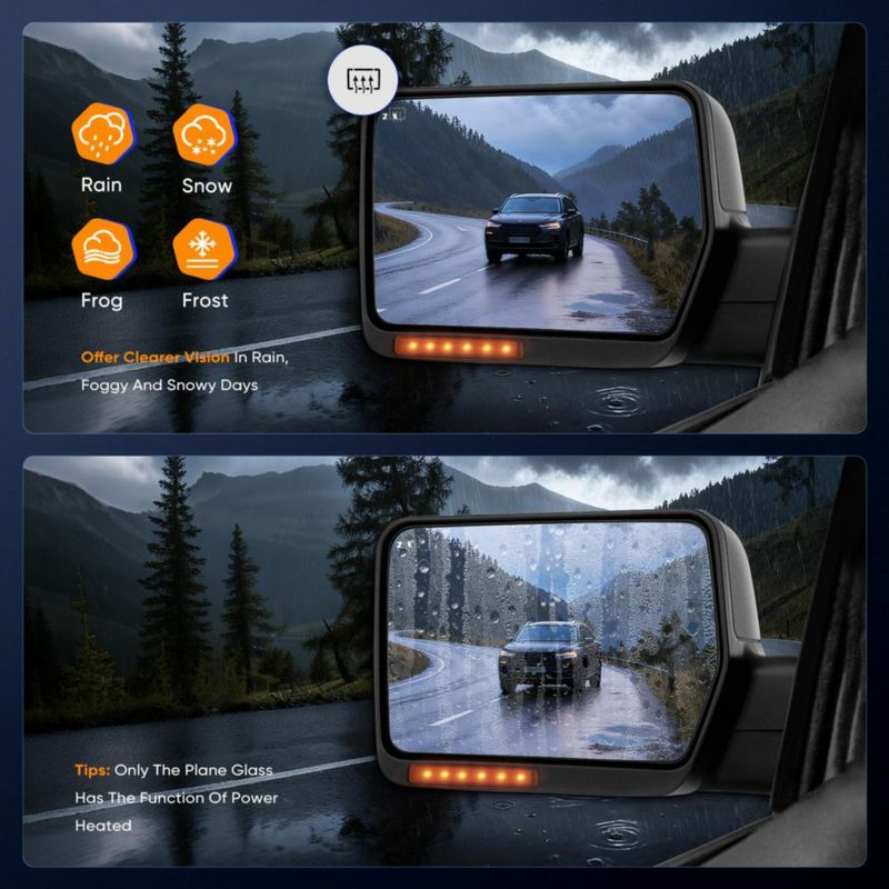 Par de Espejos de Remolque ECCPP para Ford F-150 2004-2006 con LED