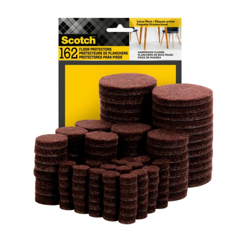 Almohadillas de fieltro Scotch 162 unidades tamaños variados color marrón
