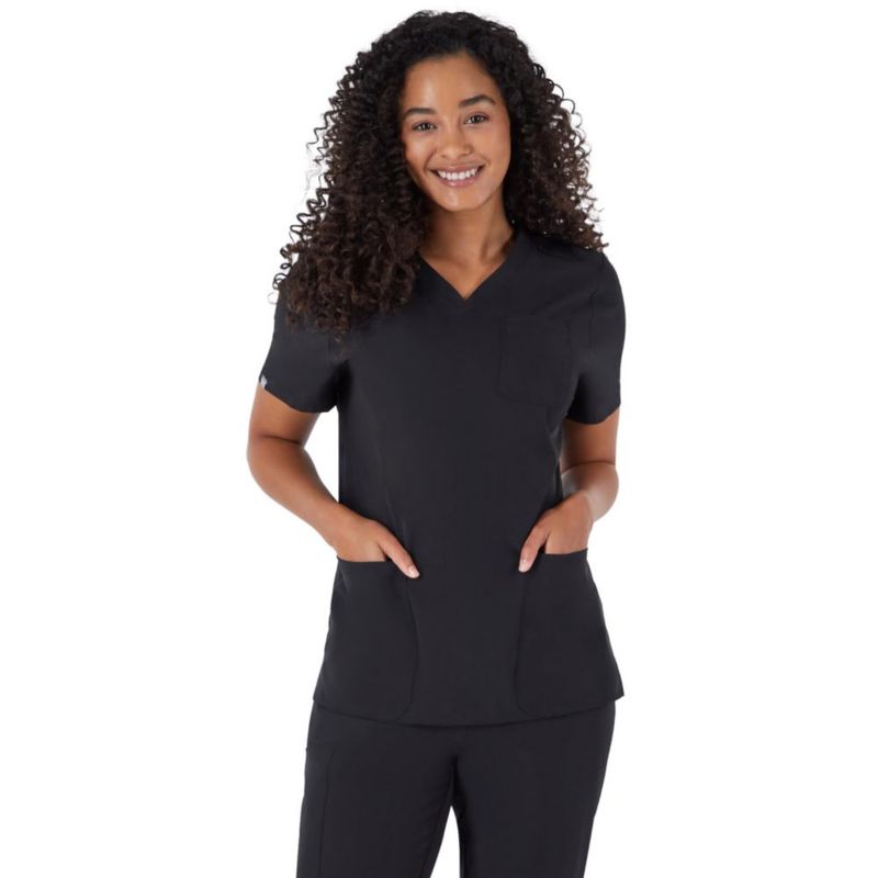 BLUSA Hanes 2X EE. UU. Ébano de absorción de humedad y elasticidad para profesionales de la salud