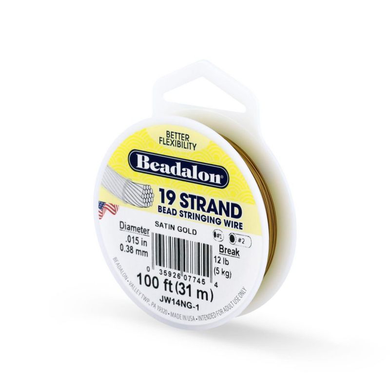 Alambre Beadalon 038 mm Oro Satinado 31 m (100 ft)