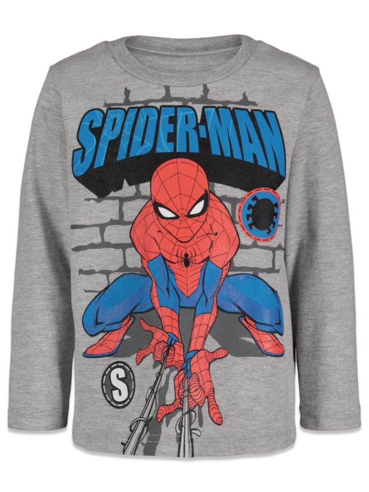 Pack de 2 camisetas de manga larga Marvel Spider-Man gris y blanco talla 6