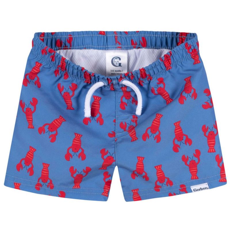 Pantalones de baño Gerber 12 meses con estampado de langostas – Pack de 2