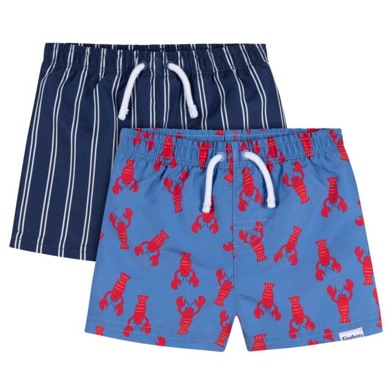 Pantalones de baño Gerber 12 meses con estampado de langostas – Pack de 2