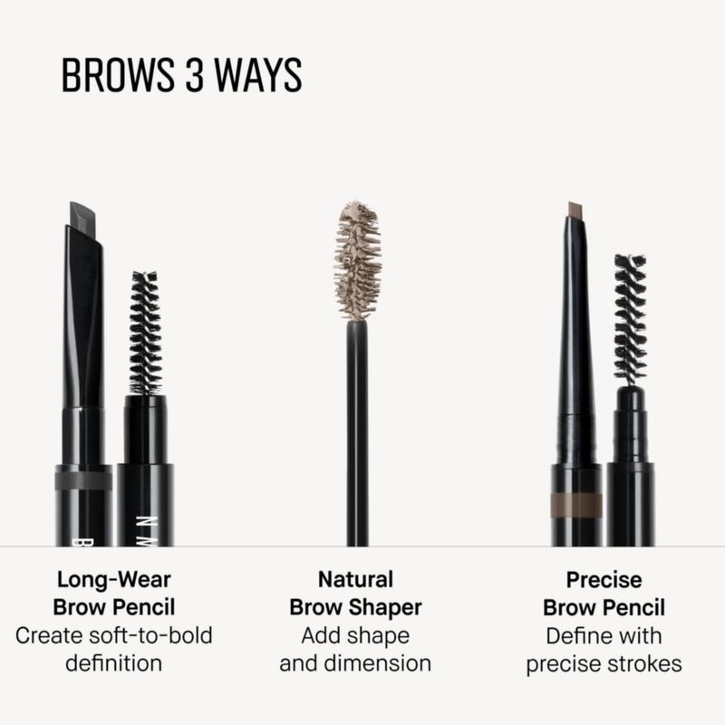Lápiz de cejas Bobbi Brown de larga duración a prueba de agua negro