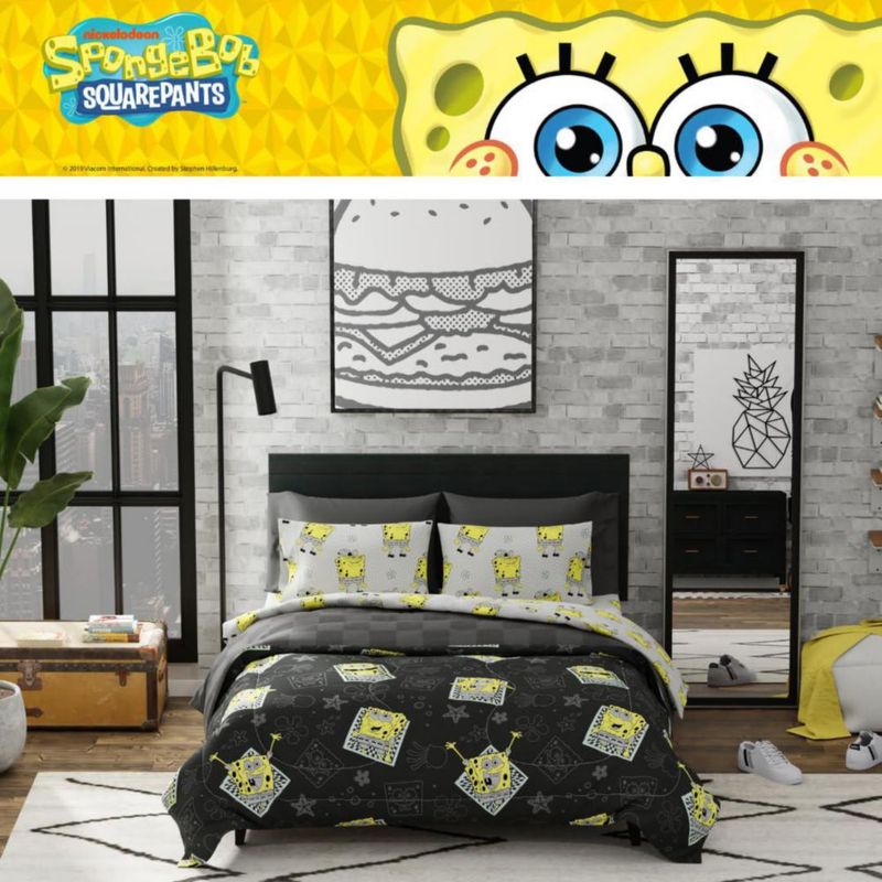Edredón Franco Queen 219 cm Bob Esponja Microfibra