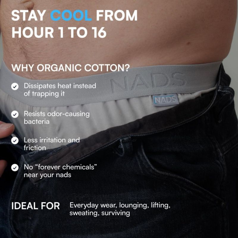 Boxers NADS de algodón orgánico gris pack de 3 talla grande