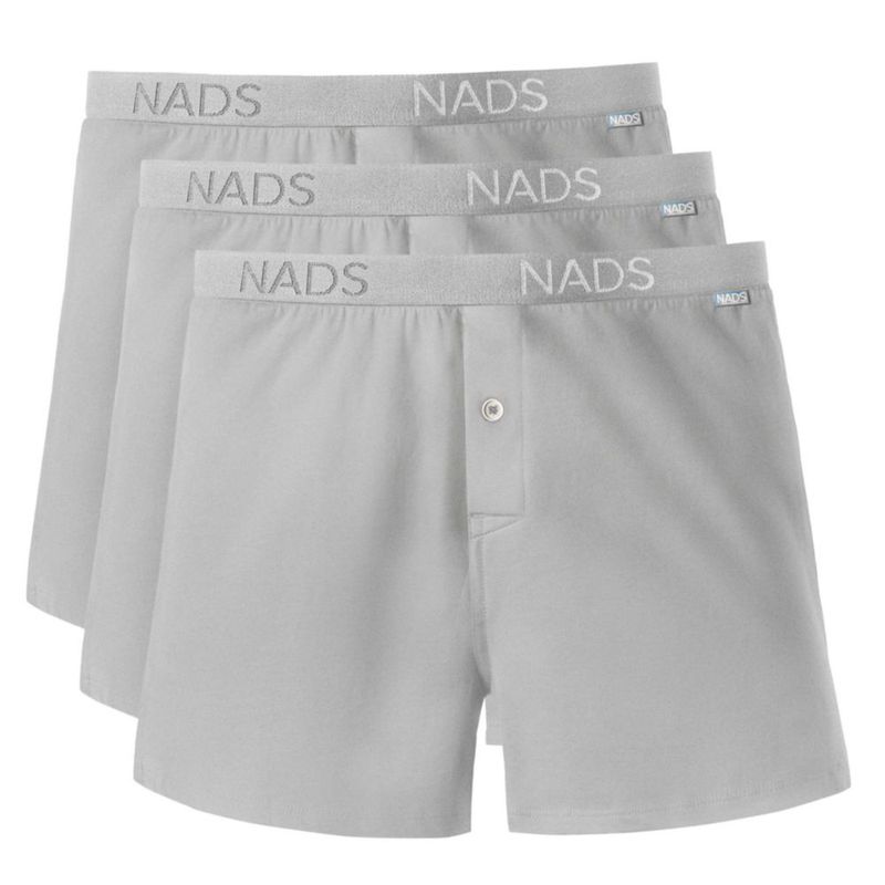 Boxers NADS de algodón orgánico gris pack de 3 talla grande