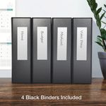 Carpeta de anillas de 3 Oxford 76 cm negra - paquete de 4