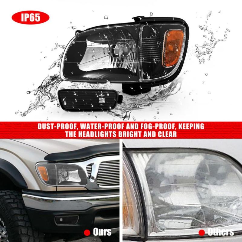 Par de faros ADCARLIGHTS para Toyota Tacoma 2001‑2004 color negro