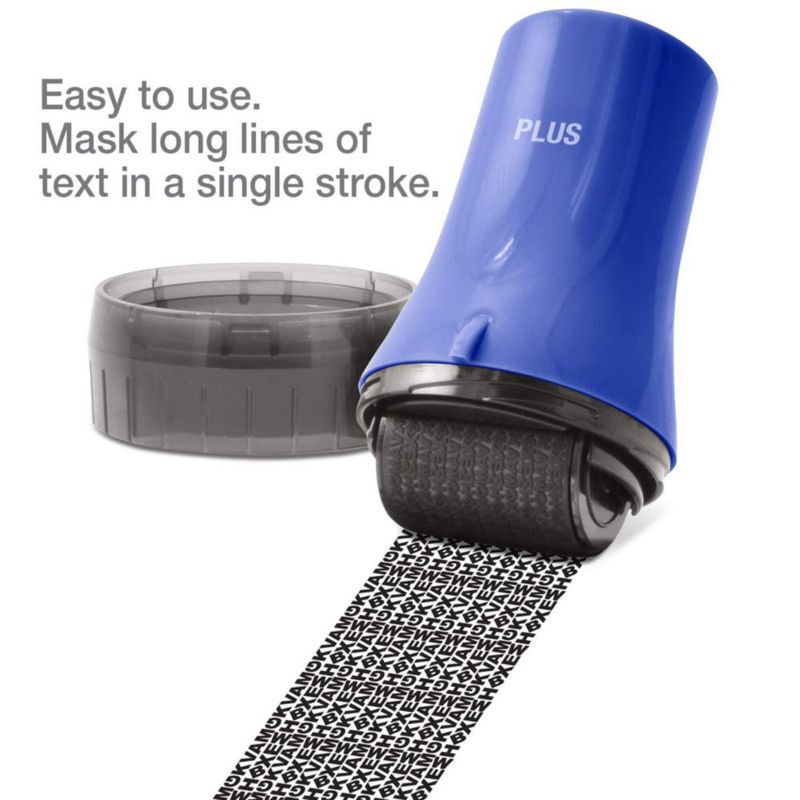 Sello de goma PLUS Guard Your ID Wide de rodillo azul
