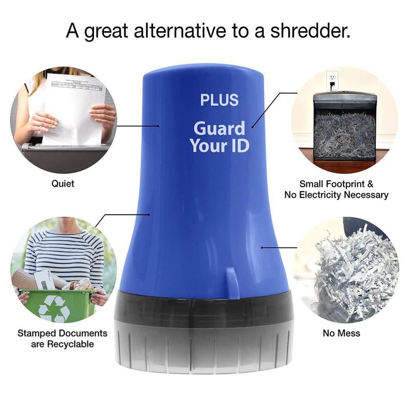 Sello de goma PLUS Guard Your ID Wide de rodillo azul