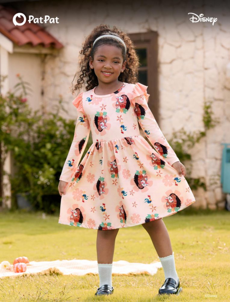 Vestido Disney Moana para Niña Pequeña de Manga Larga 2T