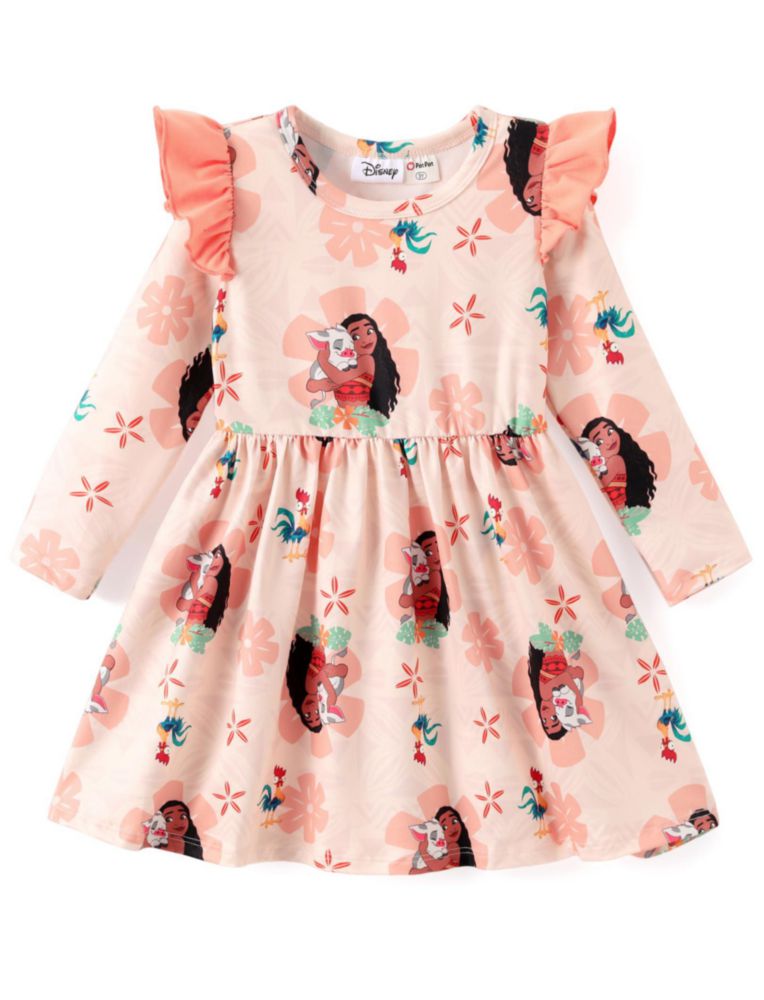 Vestido Disney Moana para Niña Pequeña de Manga Larga 2T