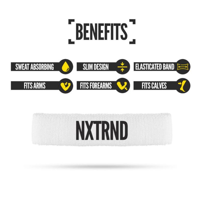 Banda de sudor NXT NXTRND 17 cm blanca (2 piezas)