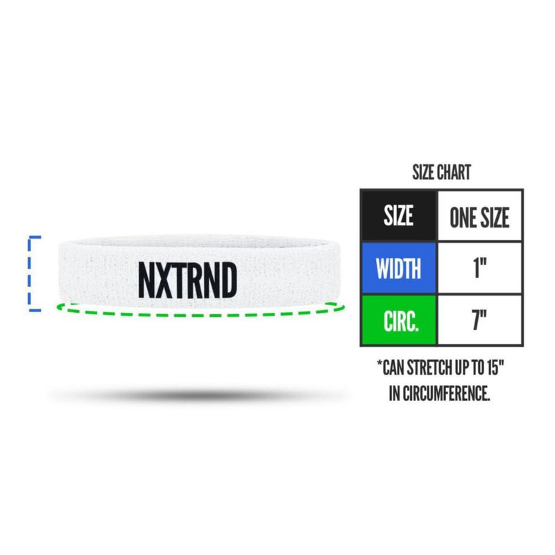 Banda de sudor NXT NXTRND 17 cm blanca (2 piezas)