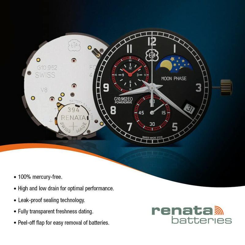 Batería Renata 373 SR916SW 155 V (2 unidades) óxido de plata