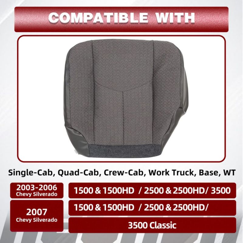 Cubierta de Asiento HECASA Lado del Conductor para Chevrolet Silverado 2003‑2007