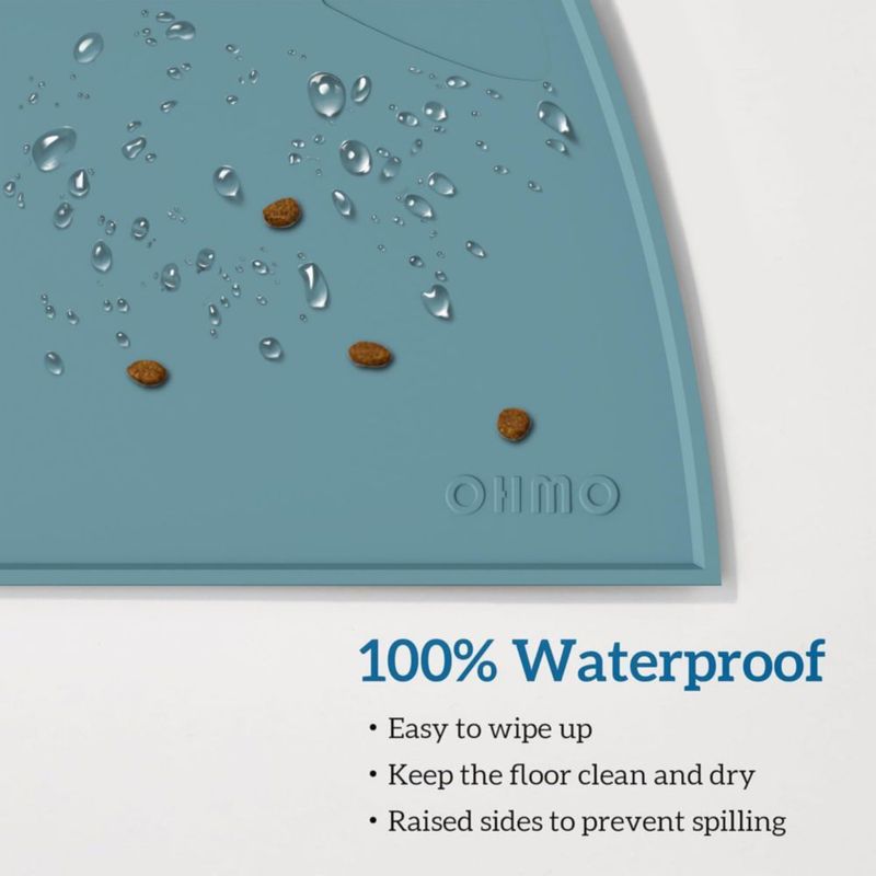 Tapete para comida de gato OHMO 51x30 cm azul claro de silicona