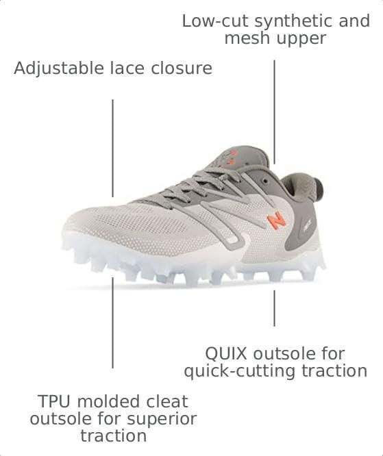 Zapato de lacrosse New Balance 8.5M Gris/Blanco/Blanco