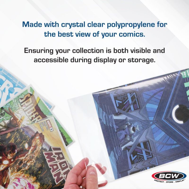 Bolsas para cómics BCW 18x26 cm 200 uds Resellables - Era de Plata
