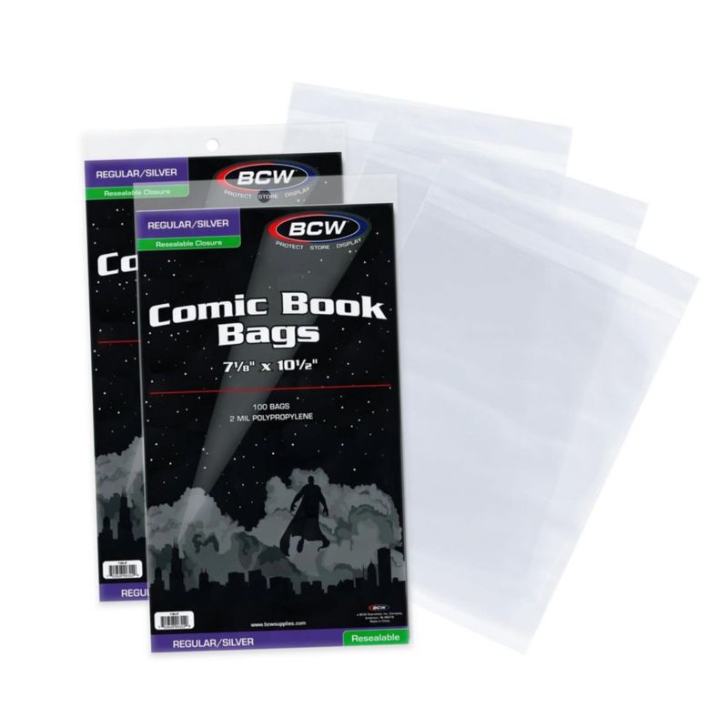 Bolsas para cómics BCW 18x26 cm 200 uds Resellables - Era de Plata