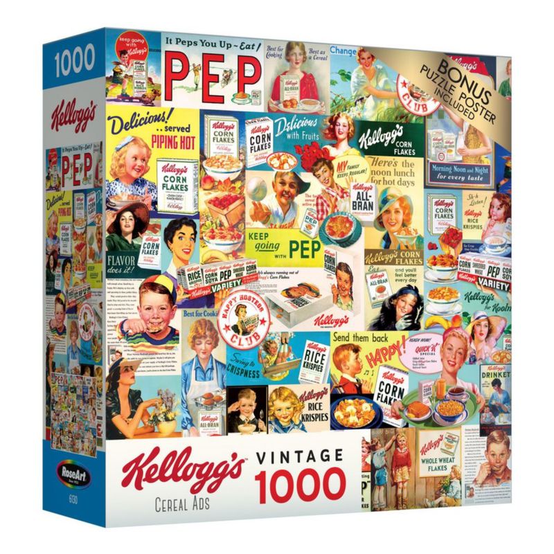 Rompecabezas RoseArt de 1000 piezas – Anuncios vintage de Kellogg's