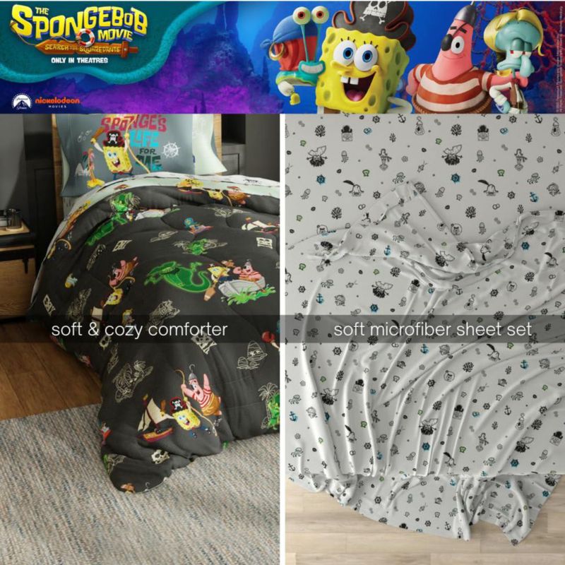 Juego de cama Franco Twin SpongeBob 5 piezas reversible