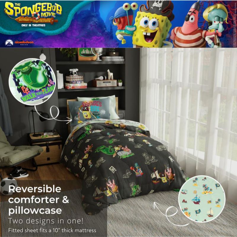 Juego de cama Franco Twin SpongeBob 5 piezas reversible
