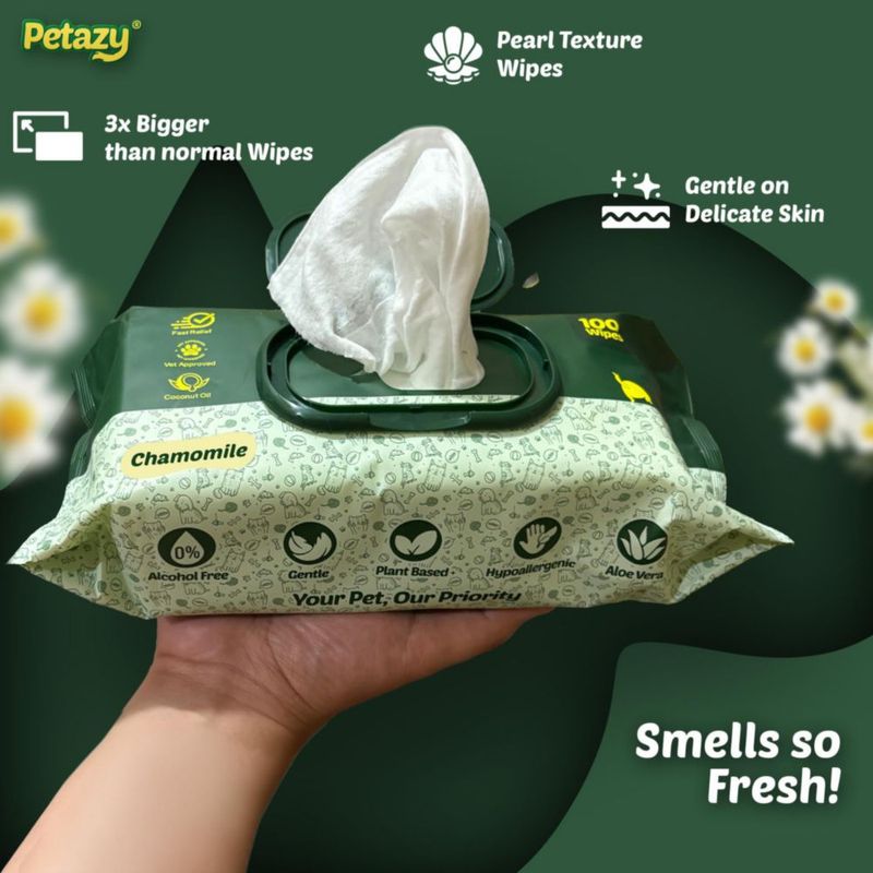 Toallitas Petazy 100 unidades para limpieza de perros y gatos