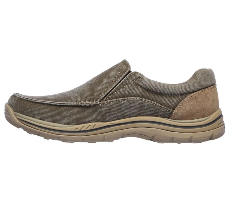 Mocasín Skechers Avillo Corte Relajado 7.5 Caqui