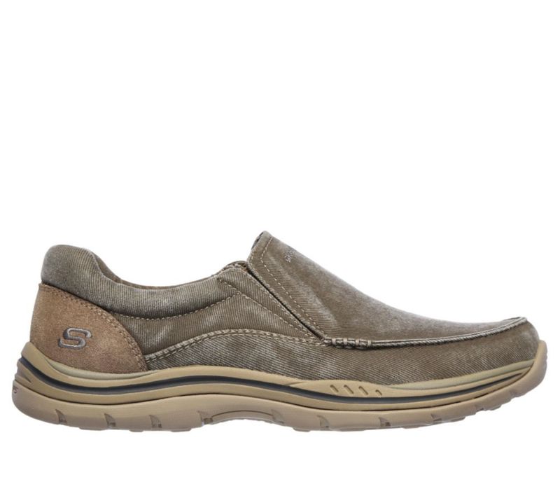 Mocasín Skechers Avillo Corte Relajado 7.5 Caqui
