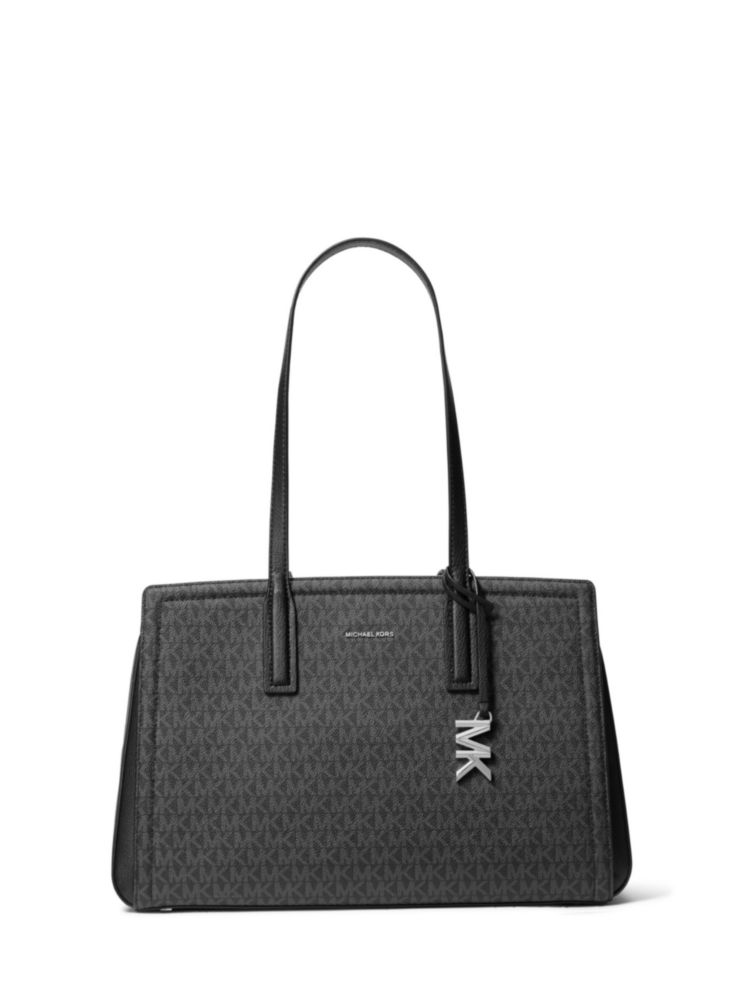 Bolso Tote Michael Kors Mediano Negro de Sarga Recubierta