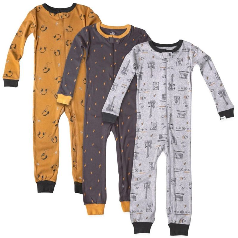 Pijamas Gerber 4T Pack de 3 de algodón sin pies temática musical