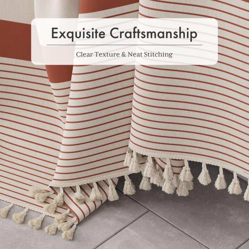 Cortina de Ducha AmazerBath 183 cm con Borlas Terracota
